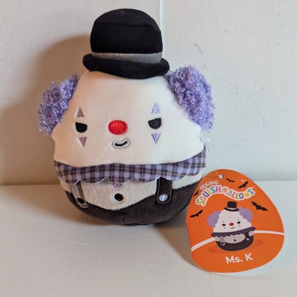 NWT 5" Ms. K Scary Clown Squishmallows Halloween Hobo Plush Toy Steampunk Goth - Picture 2 of 8